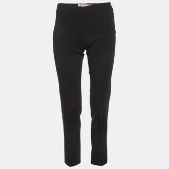 Marni Black Stretch Crepe Tailored Trousers