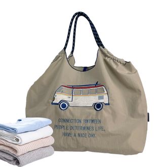 Generic Recycle Nylon Tote - Compact Bright Colors Tote - Nylon Shopping Bags - for School Grocery Store Supermarket Shop Indoor Outdoor Family Friends Christ