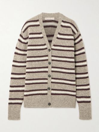 &Daughter Cardigan In Lana A Righe - Verde