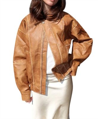 Emory Park The Vintage Effect Bomber Jacket In Tan