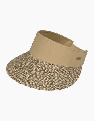 Barts Womens Barts Womens Vesder Raffia sun visor Baseball Cap - Cream/Brown - Size: ONE size
