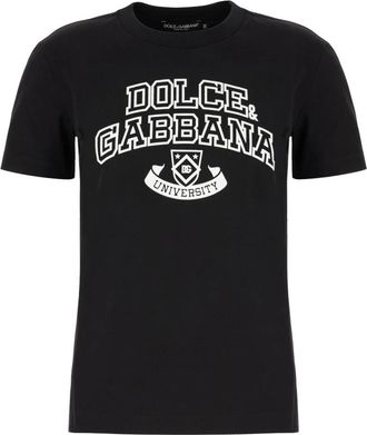 Dolce & Gabbana T-shirt - Dames - T-shirts - Zwart - S - Katoen - Tops