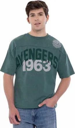 MARVEL Short Sleeve T-Shirt in Teal Mineral Wash at Nordstrom, Size Xx-Large