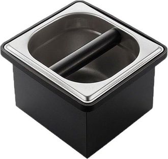 OEM Caja Para Posos De Caf&eacute;, Contenedor Para Espresso, Eliminaci&oacute;n De Posos De Caf&eacute;, Dise&ntilde;o Con Amortiguaci&oacute;n De Sonido, 18,9 X 10,4 Cm, Plateado