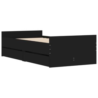 Berkfield Home Modern Bed Frame without Mattress Black 75x190 cm Small Single Sm