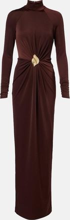 Rebecca Vallance Embellished gathered jersey gown
