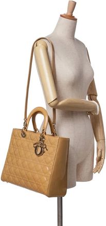 Dior Hobo Bags - 2012 Large Patent Cannage Lady Dior - Gr. unisize - in Braun - für Damen