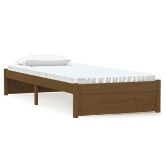 Berkfield Home Bed Frame Honey Brown Solid Wood 75x190 cm Small Single