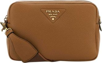 Prada Brown Logo Small Crossbody Bag