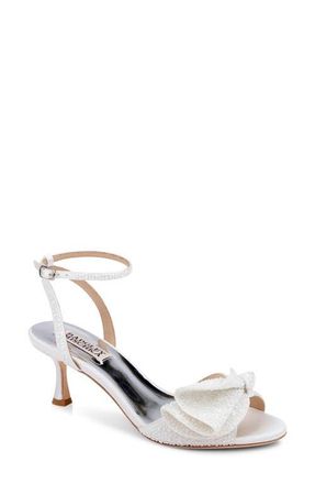 Badgley Mischka Remi Sandal in White Satin at Nordstrom, Size 5.5