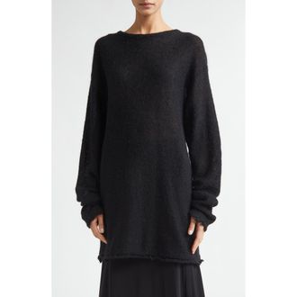 Toteme Longline Mohair Blend Sweater in Black at Nordstrom, Size X-Small
