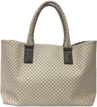 Bottega Veneta Brown Light Gray Pvc Leather Tote Bag (Pre-Owned)