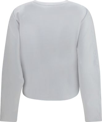 Ganni Asymmetric Draped Stretch Cotton Shirt - White