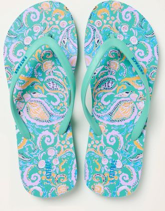 Fat Face FatFace Portloe Turquoise Blue Flip Flop