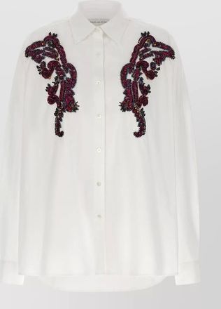 Dries Van Noten cotton embroidered oversized shirt