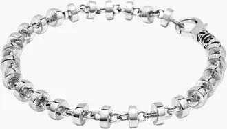 Nialaya Round Link Bracelet in Silver at Nordstrom, Size X-Large