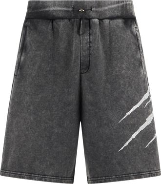 Plein Sport Washed Shorts Crackle Scratch