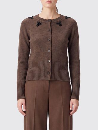 Simone Rocha Cardigan girocollo in puro cashmere con strass ricamati
