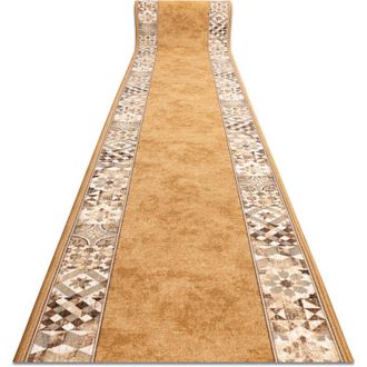 RugsX Alfombra De Pasillo Con Refuerzo De Goma Murcia Azulejos De Lisboa, Marco, Antideslizante Color Cobre 67cm Orange 67x490 Cm