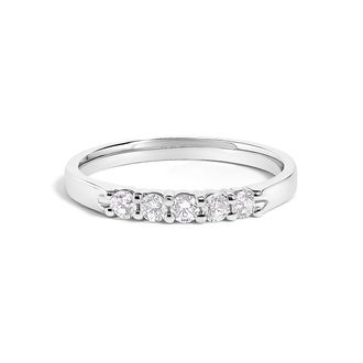 House of Brilliance 14K Gold 1/4 Cttw Diamond 5 Stone Band Ring