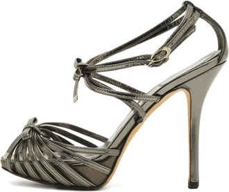 Dior Sandali metallizzati con fiocco - Grigio