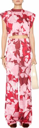 Misa High-Rise Rita Pants In Flora Rosada Satin
