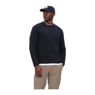 Selected Slmmike Light LS Knit Crew Neck - Heren - Truien - Blauw - Maat: M Katoen