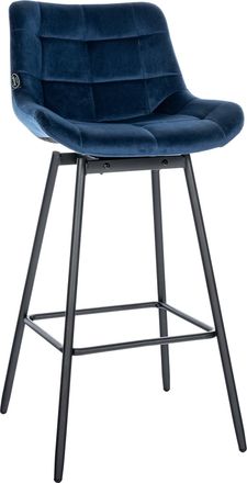 Clp Taburete De Bar Weston Giratorio Azul Terciopelo