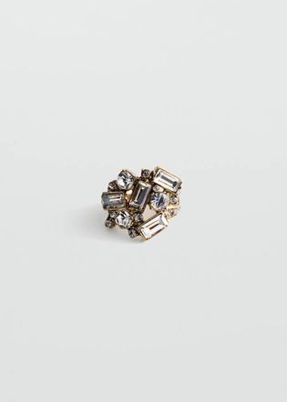 Mango Anello cristalli sfaccettati oro - Donna - S - MANGO