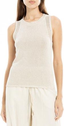Max Studio Pointelle Stitch Crocheted Tank in Oyster at Nordstrom Rack, Size X-Large