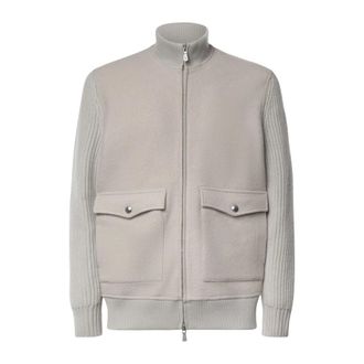 Eleventy Hybride wollen blouson - Heren - Truien - Grijs - Maat: L Wol