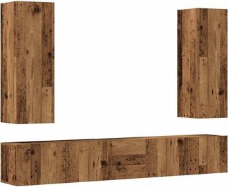 vidaXL Vidaxl - Conjunto De Mueble De Tv 5 Piezas Montado La Pared Madera Vieja
