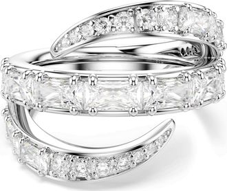 Swarovski Vienna Ring, Mixed Cuts, Swan, White, Rhodium Plated