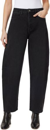 Habitual High Waist Crop Barrel Leg Jeans in Washed Black at Nordstrom, Size 26