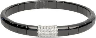 Roberto Demeglio 18K white gold ceramic stretch diamond bracelet - women - 18kt White Gold/Diamond/ceramic - One Size