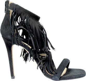 Carmens Camoscio Nero - Dames - Sandalen met hakken - Zwart - 36 EU - Su&egrave;de - Schoenen