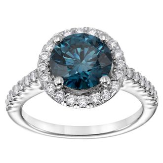 Grown Brilliance 2.75 Carat 14K White Gold Round Cut Lab Grown Diamond Halo Engagement Ring for Women- Color/Clarity-G+VS