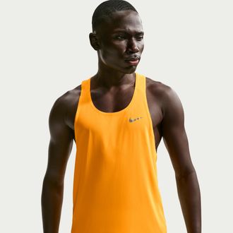 Nike Mens Fast Dri-FIT Running Singlet in Orange | FN4229-845