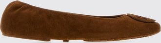 Tory Burch Reva Suede Ballet Flats with Double T Logo