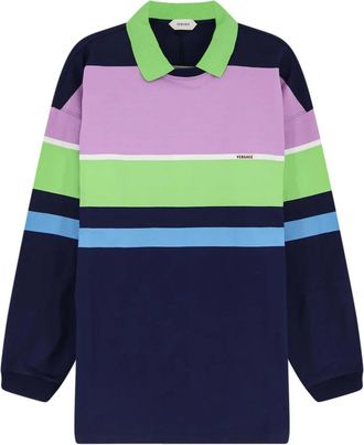 Versace Trui met ronde hals - Dames - Polos - Veelkleurig - M - Katoen - Tops