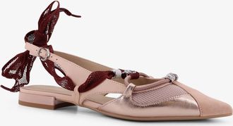 Pinko Womens Ballerina Gianira Leather Beige Shoes