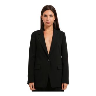 HUGO BOSS Single-breasted colbert - Dames - Jassen - Zwart - Maat: S Leer