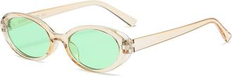 Generic Womens Small Frame Outdoor Sunglasses Vacation Mens Commuter Decorative Sun Glasses(Green)