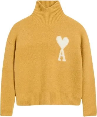 Ami Truien & Vesten, Heren, Geel, M, Wol, Pull Col Chemin&eacute;e