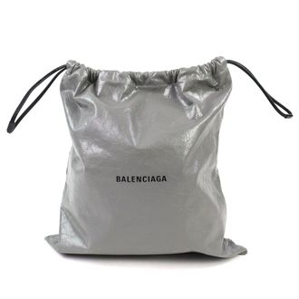 Balenciaga Gray Leather Polyamide Pouch (Pre-Owned)