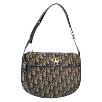 Dior Pre-owned Trotter Canvas Shoulder Bag - Dames - Pre-owned - Blauw - Maat: ONE Size