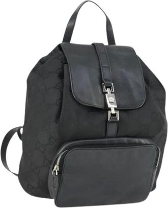 Gucci Pre-owned Backpacks, female, Black, Size: ONE SIZE Pre-owned Canvas Backpack