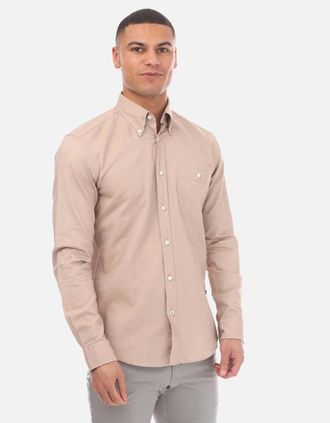 HUGO BOSS Mens S-ROAN Shirt - Cream - Size: 38/Regular