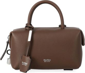 Max Mara Tassen, Dames, Bruin, ONE Size, Leer, Holdalls Piccolo