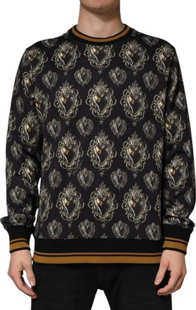 Dolce & Gabbana Sacred Heart Print Sweatshirt - Black